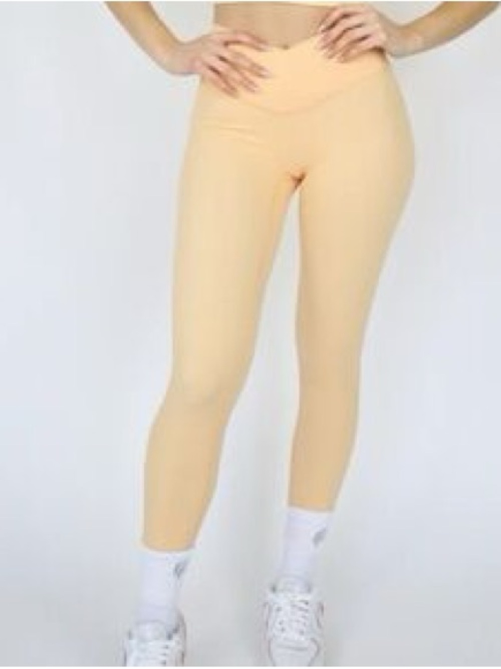 V-Waist Yellow Leggings for Women